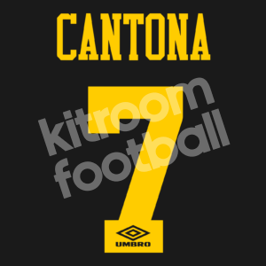 1994-95 Manchester United Away Name Number Set #7 Eric CANTONA Flock Repro