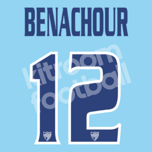 2009-10 Malaga CF Home Name Number Set #12 BENACHOUR Repro
