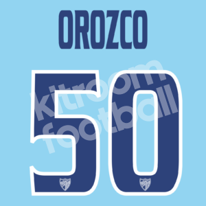 2009-10 Malaga CF Home Name Number Set #50 OROZCO Repro