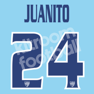 2009-10 Malaga CF Home Name Number Set #24 JUANITO Repro