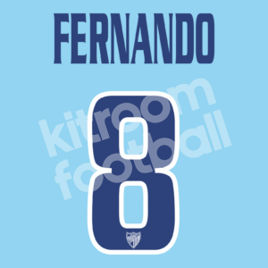 2009-10 Malaga CF Home Name Number Set #8 FERNANDO Repro