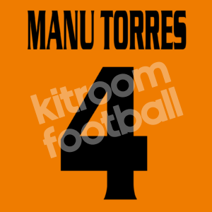 2009-10 Malaga CF Third Name Number Set #4 MANU TORRES Repro