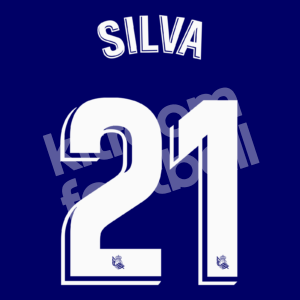 2020-23 Real Sociedad Home Name Number Set #21 SILVA Repro Dorsal v2
