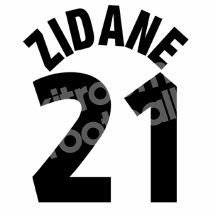 1998-99 Juventus Third Name Number Set #21 ZIDANE Repro - Image 1
