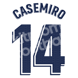 2020-21 Real Madrid La Liga Home Name Number Set #14 CASEMIRO