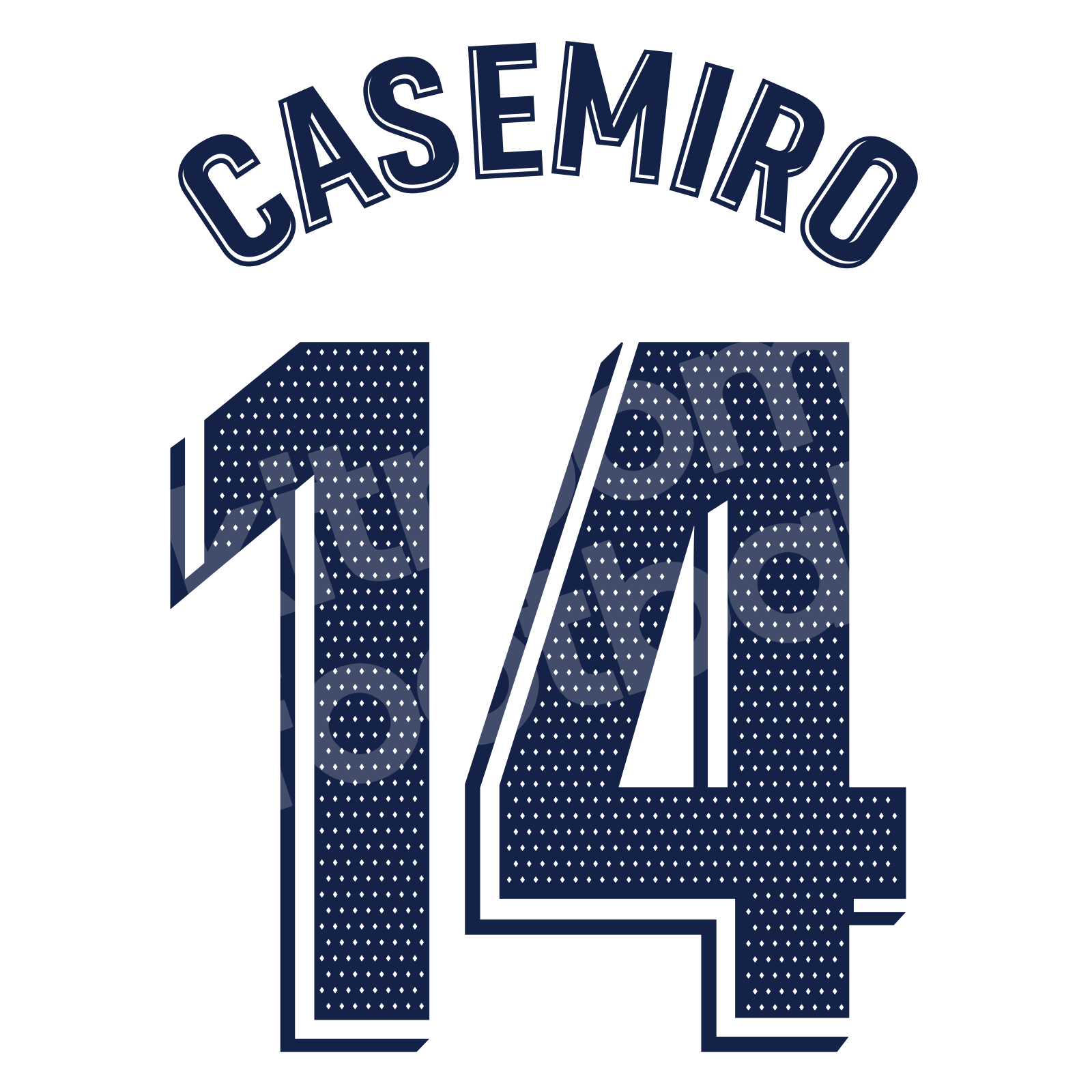 2020-21 Real Madrid La Liga Home Name Number Set #14 CASEMIRO