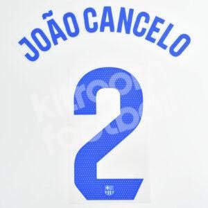 2023-24 Fc Barcelona Away Name Number Set #2 JOAO CANCELO La Liga Repro
