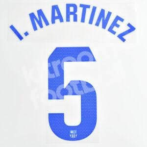 2023-24 Fc Barcelona Away Name Number Set #5 Iñigo MARTINEZ La Liga Repro