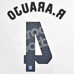 2023-24 Fc Barcelona Away Name Number Set #4 Ronald ARAUJO La Liga Repro - Image 3