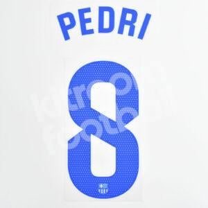 2023-24 Fc Barcelona Away Name Number Set #8 PEDRI La Liga Repro