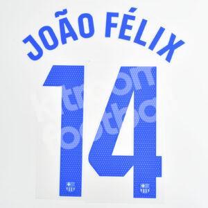 2023-24 Fc Barcelona Away Name Number Set #14 JOAO FELIX La Liga Repro