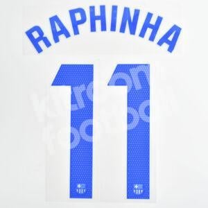 2023-24 Fc Barcelona Away Name Number Set #11 RAPHINHA La Liga Repro