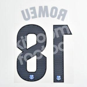 2023-24 Fc Barcelona Away Name Number Set #18 Oriol ROMEU La Liga Repro - Image 3