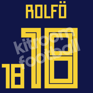 2019 Sweden Womens Away Yellow Name Number Set #18 ROLFÖ Repro