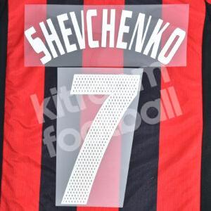 2002-04 AC Milan Home Name Number Set #7 SHEVCHENKO Repro