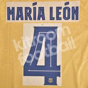 2022-23 Barcelona Womens Away Name Number Set #4 MARÍA LEÓN Repro
