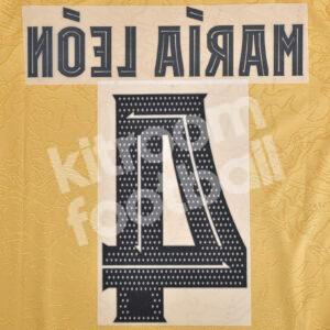 2022-23 Barcelona Womens Away Name Number Set #4 MARÍA LEÓN Repro - Image 3