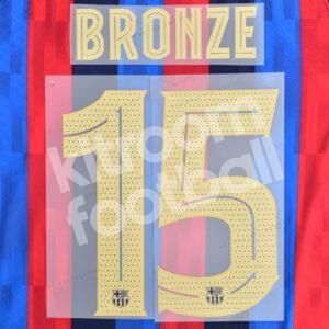 2022-23 Barcelona Womens Home Name Number Set #15 BRONZE Repro