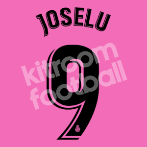 2022-23 Espanyol Away Black Name Number Set #9 JOSELU Repro