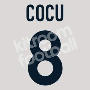 2000-02 Fc Barcelona Away Name Number Set #8 COCU Navy Blue Repro