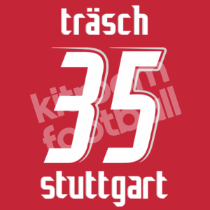 2007-08 Vfb Stuttgart Away Name Number Set #35 TRÄSCH Repro