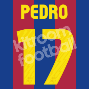2010-11 Barcelona Home Name Number Set #17 PEDRO Repro