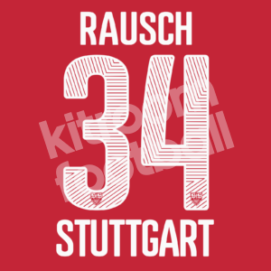 2014-16 Vfb Stuttgart Away Name Number Set #34 RAUSCH Repro - Image 1