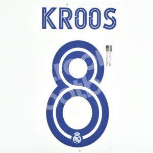 2020-21 Real Madrid Home Name Number Set #8 KROOS UCL Repro