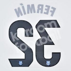 2023-24 Fc Barcelona Away Name Number Set #32 FERMÍN La Liga Repro - Image 3