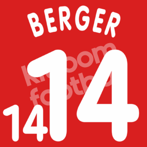 EURO 1996 Czech Republic Home Name Set Number #14 BERGER Flock Repro