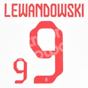 FIFA World Cup Qatar 2022 Poland Home Name Number Set #9 LEWANDOWSKI Repro