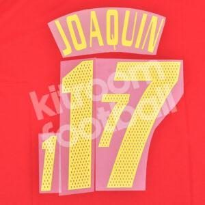 UEFA EURO 2004 Spain Home Name Number Set #17 JOAQUIN Repro