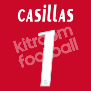 2005-06 Real Madrid White Name Number Set #1 Iker CASILLAS Repro - Image 1