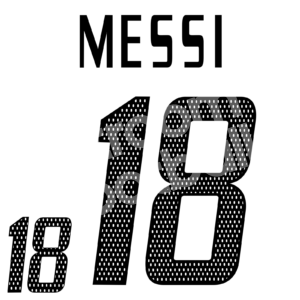 2005 Argentina FIFA World Cup Youth Home Name Number Set #18 MESSI Black Repro