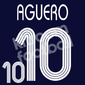 2007 Argentina FIFA World Cup U-20 Away Name Number Set #10 Kun AGUERO Repro