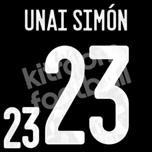 2019-22 Spain Goalkeeper Name Number Set #23 UNAI SIMON White Repro