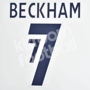 UEFA EURO 2004 England Name Number Set Home #7 BECKHAM Repro