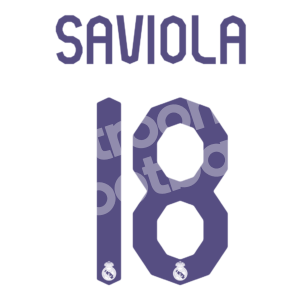 2007-08 Real Madrid Home Name Number Set #18 SAVIOLA Repro - Image 1