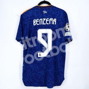 2021-22 Real Madrid Away Match Authentic Shirt #9 BENZEMA Size S Champions League