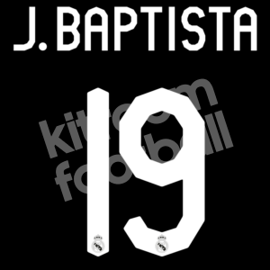 2007-08 Real Madrid Away Name Number Set #19 J. BAPTISTA Repro