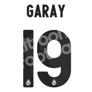 2009-10 Real Madrid Home Name Number Set #19 GARAY Repro - Image 1