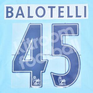 2011-12 Manchester City Home Name Number Set #45 BALOTELLI Flock Repro