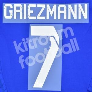 2013-14 Real Sociedad Home Name Number Set #7 GRIEZMANN Repro Dorsal (Silver) - Image 1