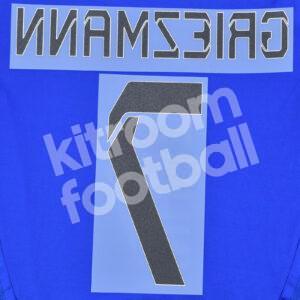 2013-14 Real Sociedad Home Name Number Set #7 GRIEZMANN Repro Dorsal (Silver) - Image 3