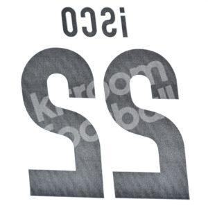 2016-17 Real Madrid Home Name Number Set #22 ISCO Repro - Image 3