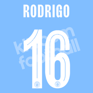 2023-24 Manchester City Name Number Set #16 RODRIGO FIFA World Club Cup Repro - Image 1