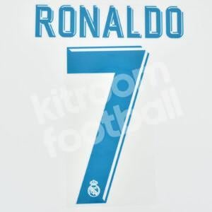 Official Reissue 2017-18 Real Madrid Home Name Number Set #7 RONALDO