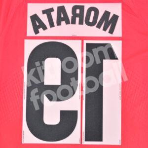 Original Player Issue 2023-4 Atletico Madrid Home Name Number Set #19 MORATA La Liga - Image 3