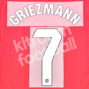 Original Player Issue 2023-25 Atletico Madrid Home Name Number Set #7 GRIEZMANN La Liga - Image 1