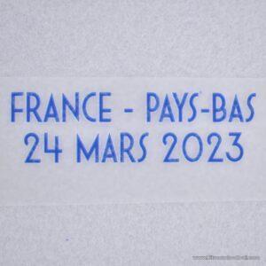 2023 France Match Details MDT Patch Blue vs Netherlands UEFA Qualifiers Euro 2024 Repro - Image 3